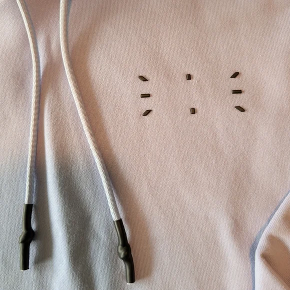 Alexander McQueen McQ Womens Cropped Hoodie Sweatshirt Light Blue Black Sz XS - Picture 5 of 13